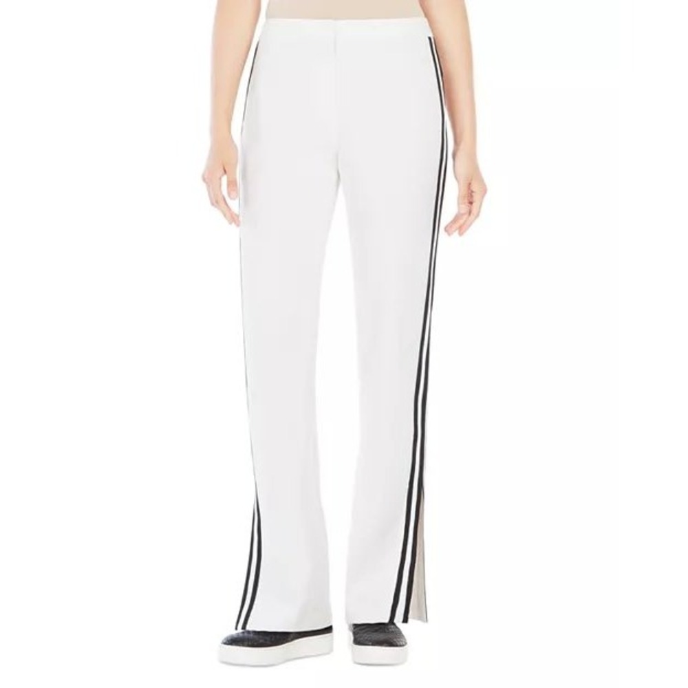 BCBGMAXAZRIA White Striped Flare Leg‎ Pants XXS